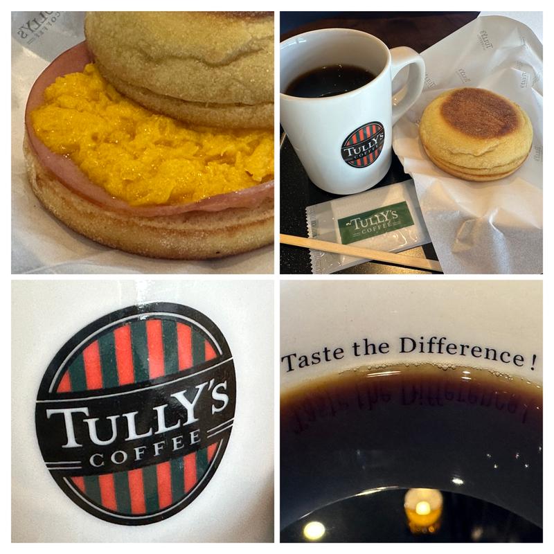 イングリッシュマフィン・ハムエッグ➕コーヒー(グァテマラエスペランザ)(タリーズコーヒー bono相模大野店)