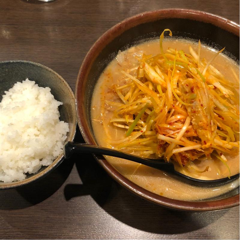 肉ネギラーメンと小ライス(田所商店 松戸二十世紀が丘店)