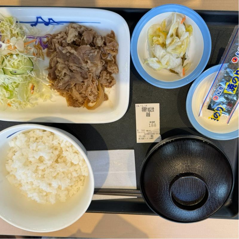 朝得牛皿定食(松屋 長岡店（松のや併設）)