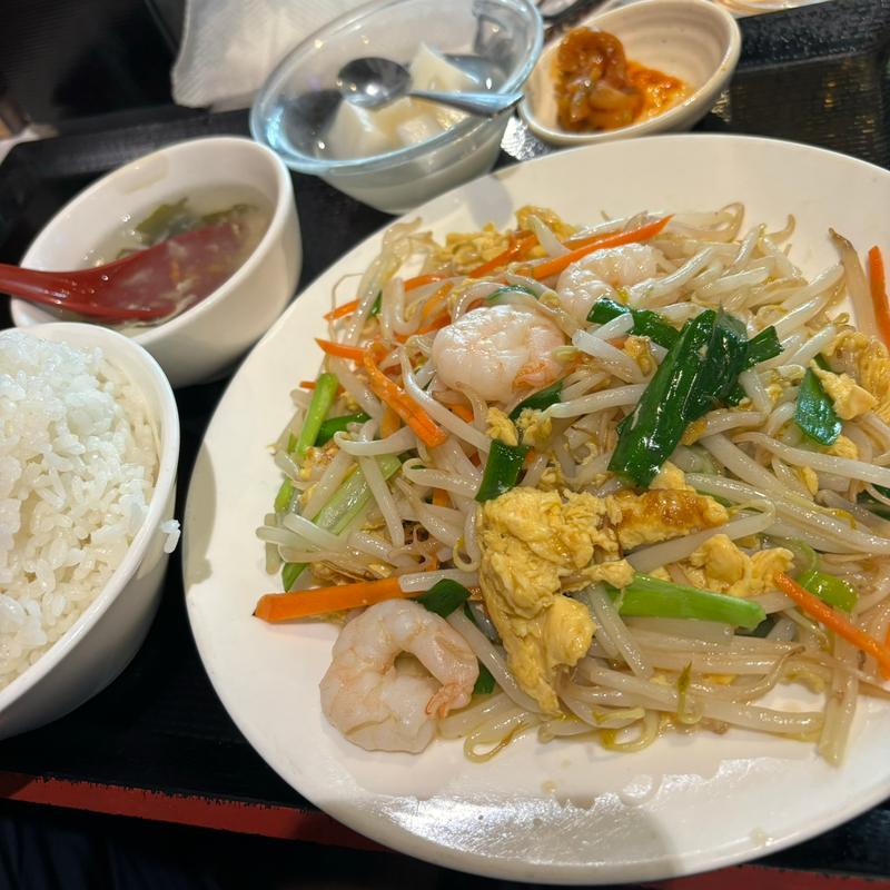 海老ともやしの玉子炒め定食(135酒場 御徒町店 （イサゴサカバ）)