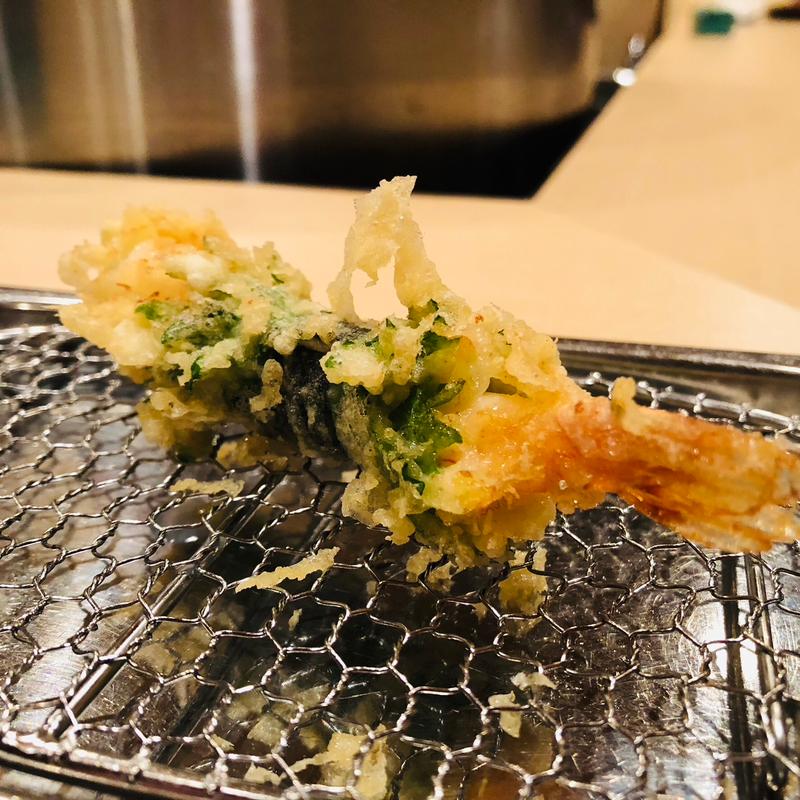 えび紫蘇巻き_おまかせ天ぷら(天ぷら 天友 )