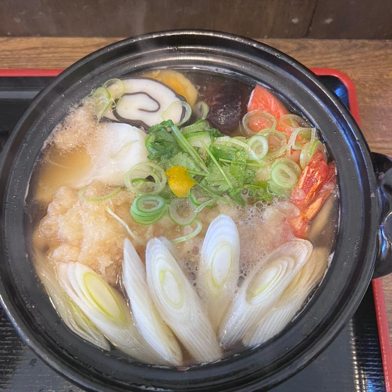 鍋焼きうどん(手打ちうどん 麦屋)
