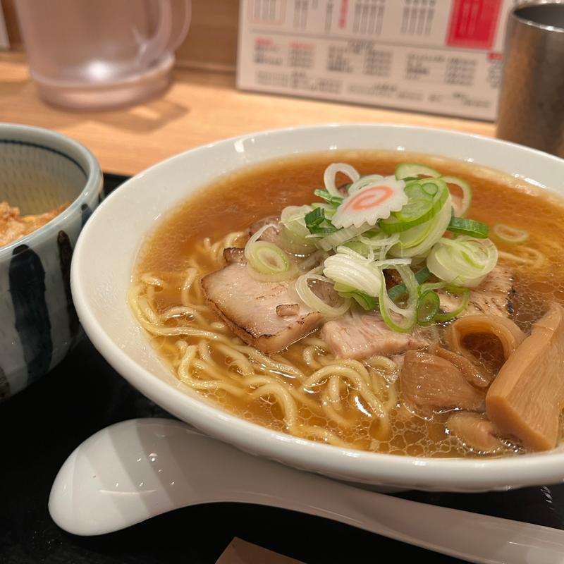 醤油ラーメン&ミニカツ丼セット(虎ノ門 嚆矢（こうし）)