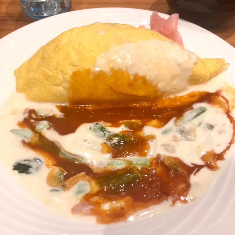 シーフードとほうれん草のトマトクリーム(味噌汁付)(北極星 ルクア大阪店)