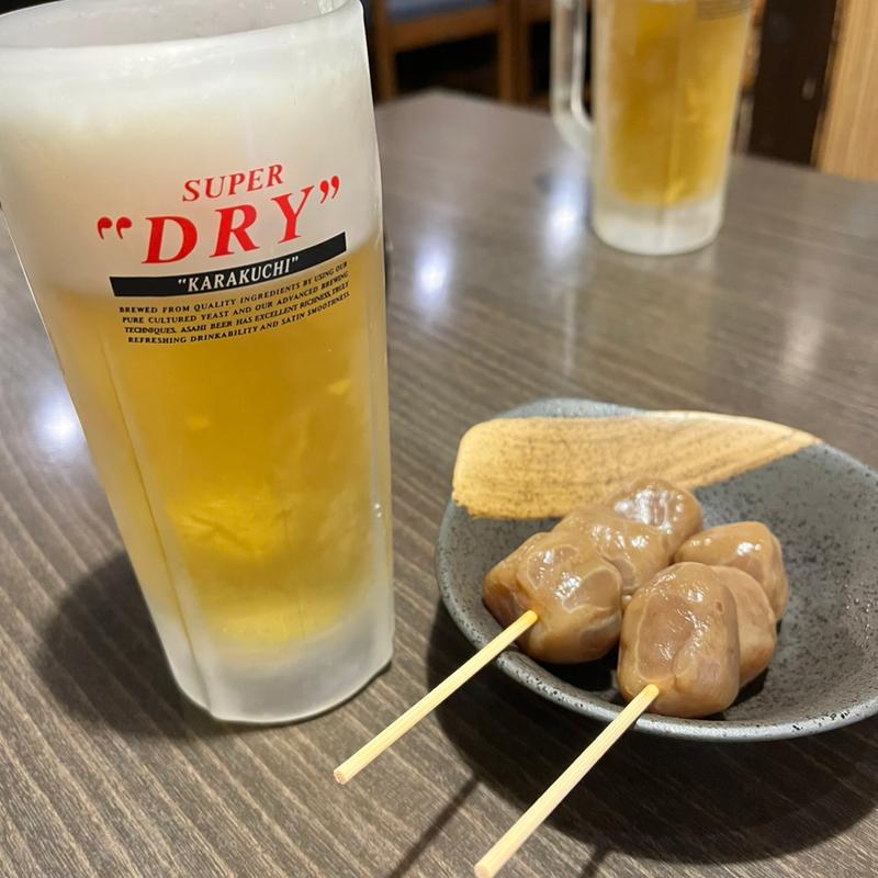 生ビールとお通し(薄利多賣半兵ヱ 新潟店 )