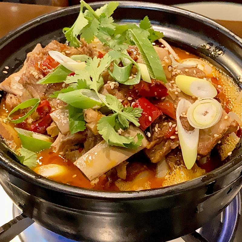 ラムのスペアリブ鍋定食(本格四川料理 真味)