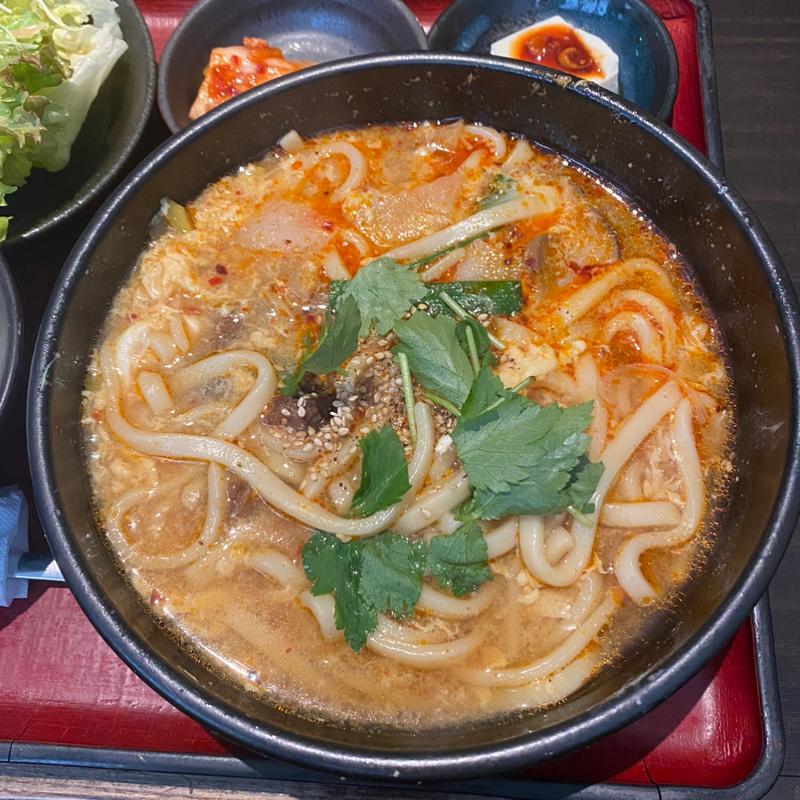 カルビうどん定食(炭火焼肉 福楽苑 新横浜本店)