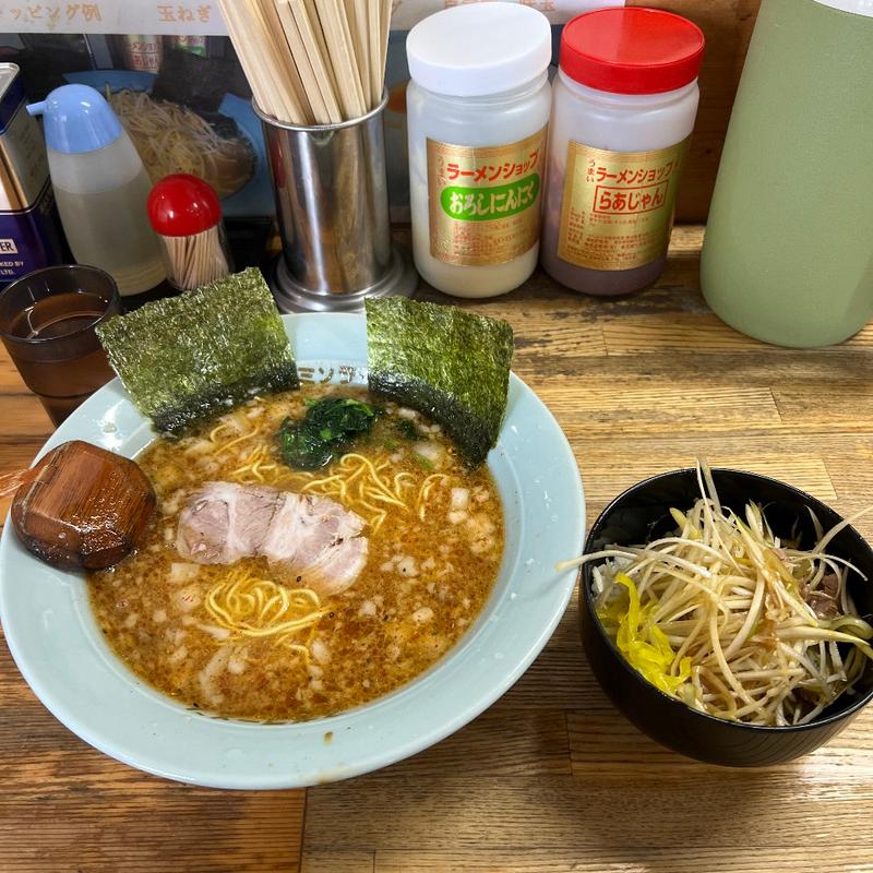 七味お酢ラーメン　ネギ丼(ラーメンショップ椿 上彦川戸店)