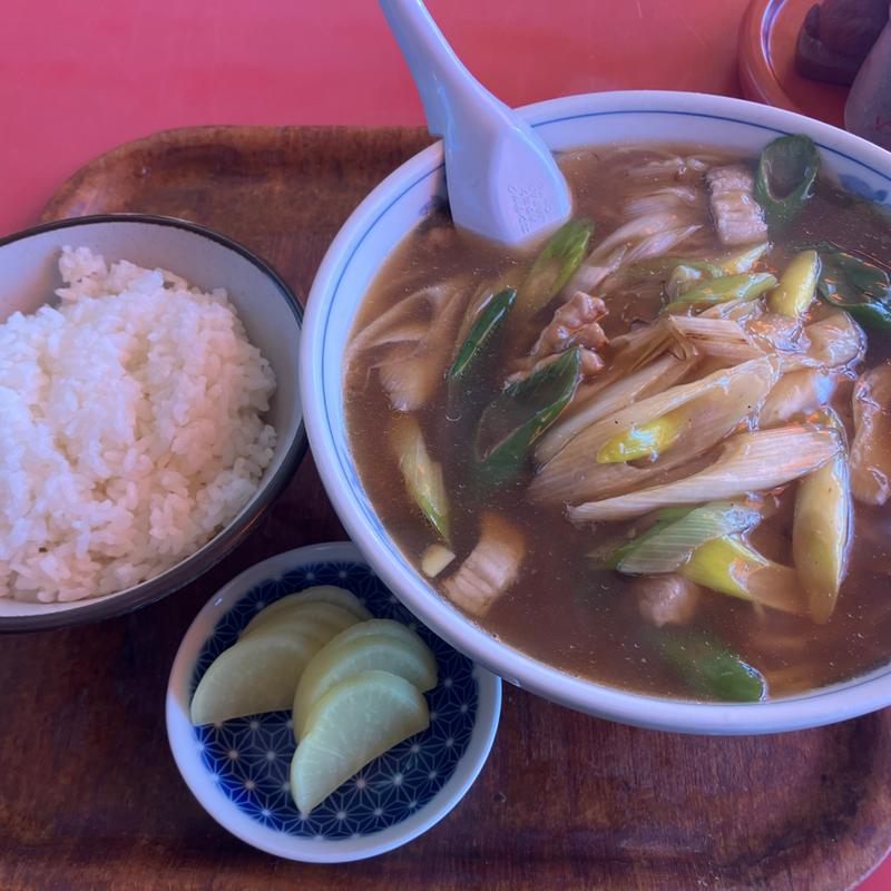 ネギ肉そば+半ライス(廬山)