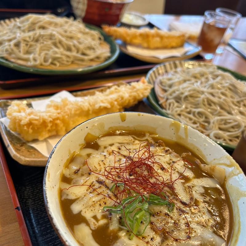 炙りチーズカレーせいろ（海老天のせ）(そば処　砂場 )