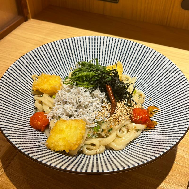 釜揚げシラスのペペロンチーノうどん(365日製麺所)