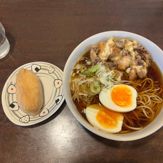 ゲソ天そば　いなり　ゆで卵(そば滝)
