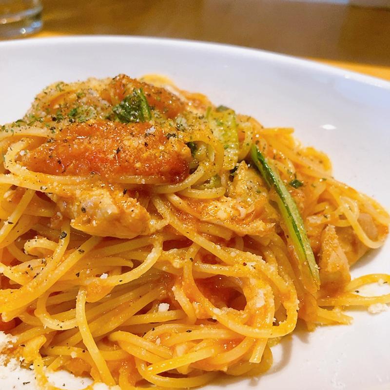 鶏モモ肉と野菜煮込みのトマトソースパスタ（パスタセット）(taverna TAKEDA)