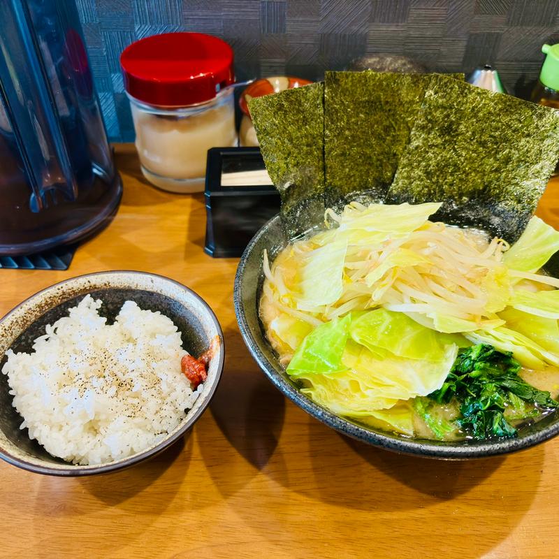 並野菜増しと半ライス(らーめんささき)