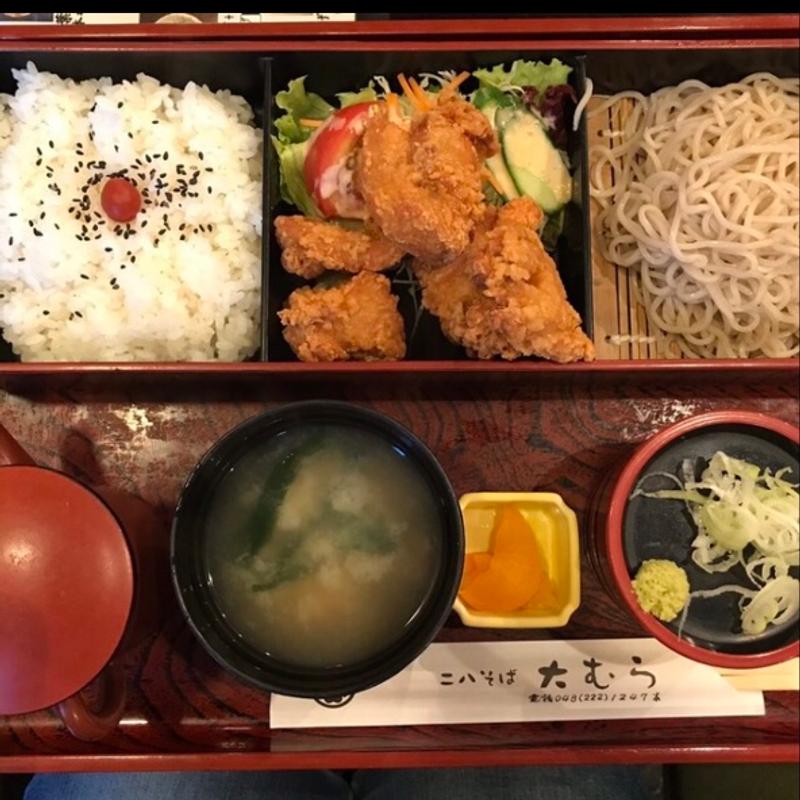 から揚げセット(大むら二八そば)