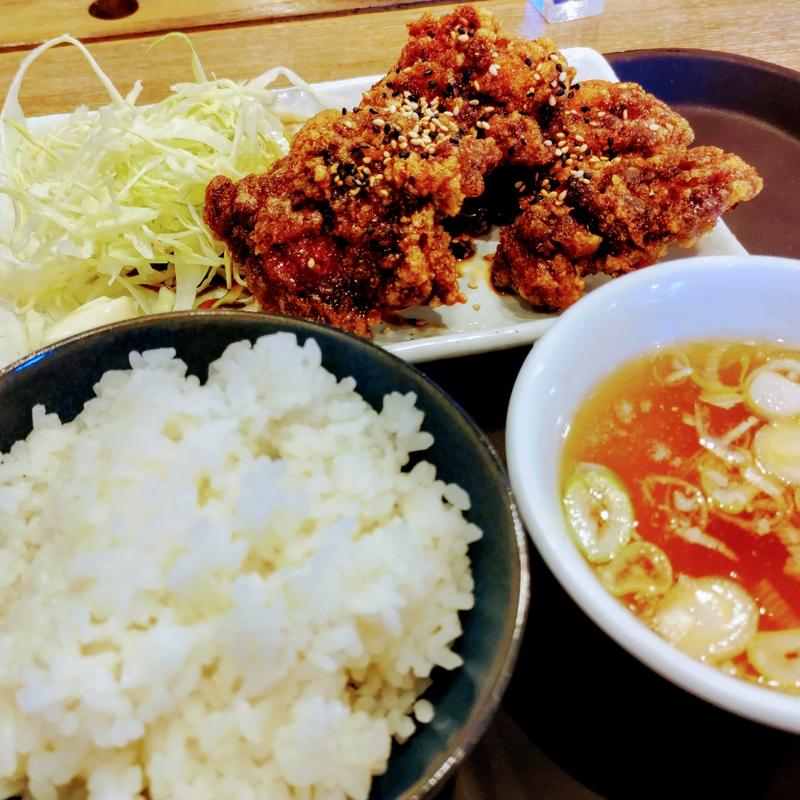 甘ダレ唐揚げ定食(らーめん食堂 あの小宮)