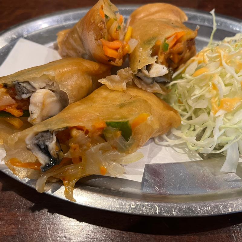 牡蠣のチャンジャ春巻き(居酒屋 牡蠣 やまと)