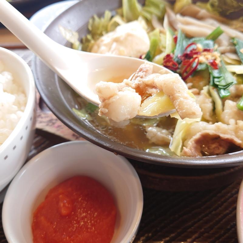 博多明太もつ鍋«あごだし醤油»ごはん付き(おはしカフェ・ガスト 大宮深作店)