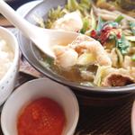 博多明太もつ鍋«あごだし醤油»ごはん付き(おはしカフェ・ガスト 大宮深作店)