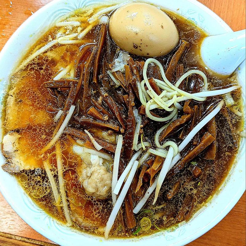 ワンタン麺大盛 メンマ 味玉(丸福中華そば 西荻店)