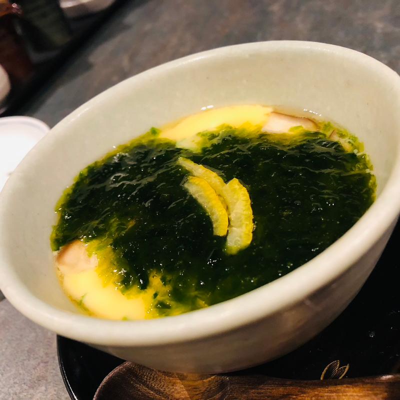 あおさ海苔の茶碗蒸し(一献 すだち)