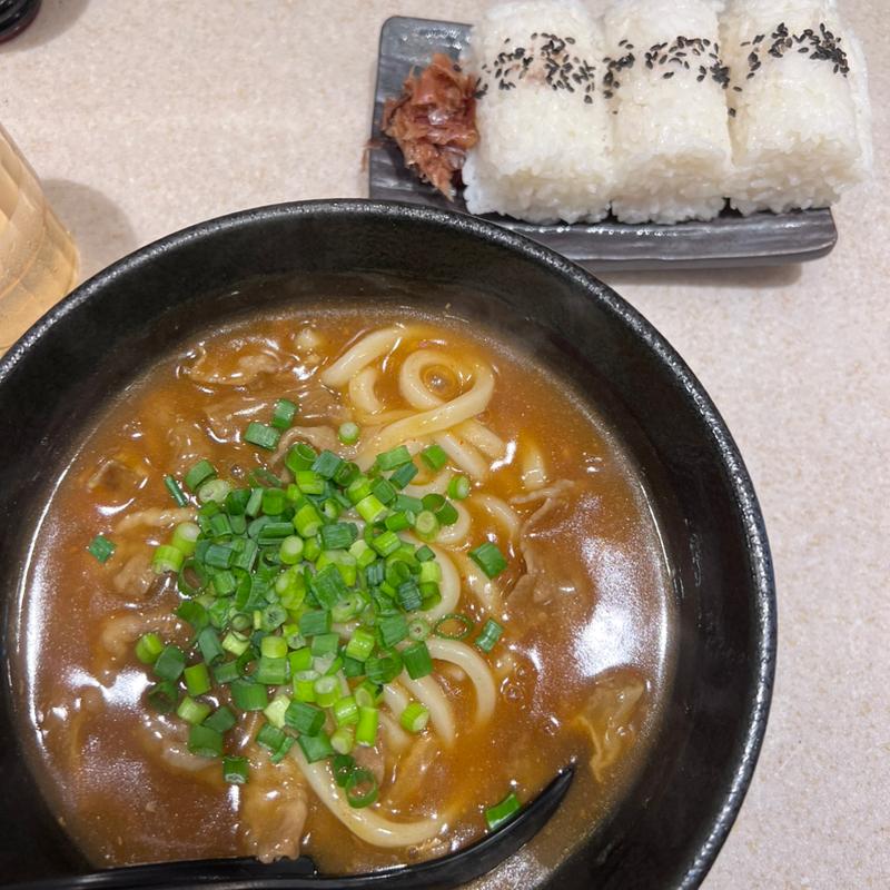 カレーうどん（辛）おむすびセット(浪花かすうどん むねひろ)