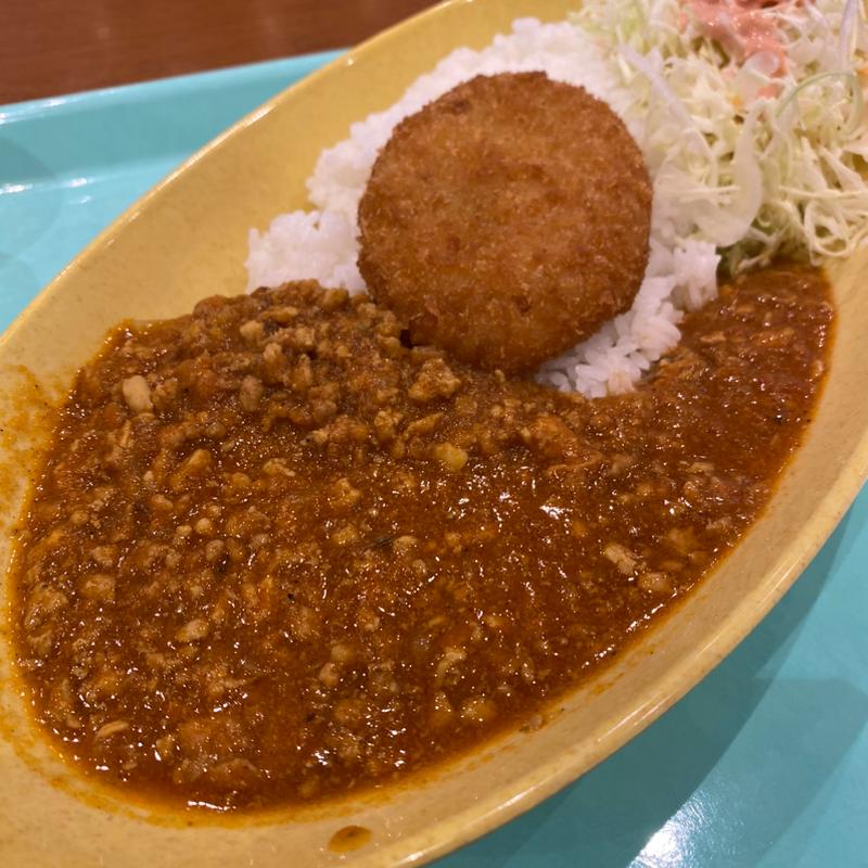 チキンキーマカレーとコロッケ(Qasis)