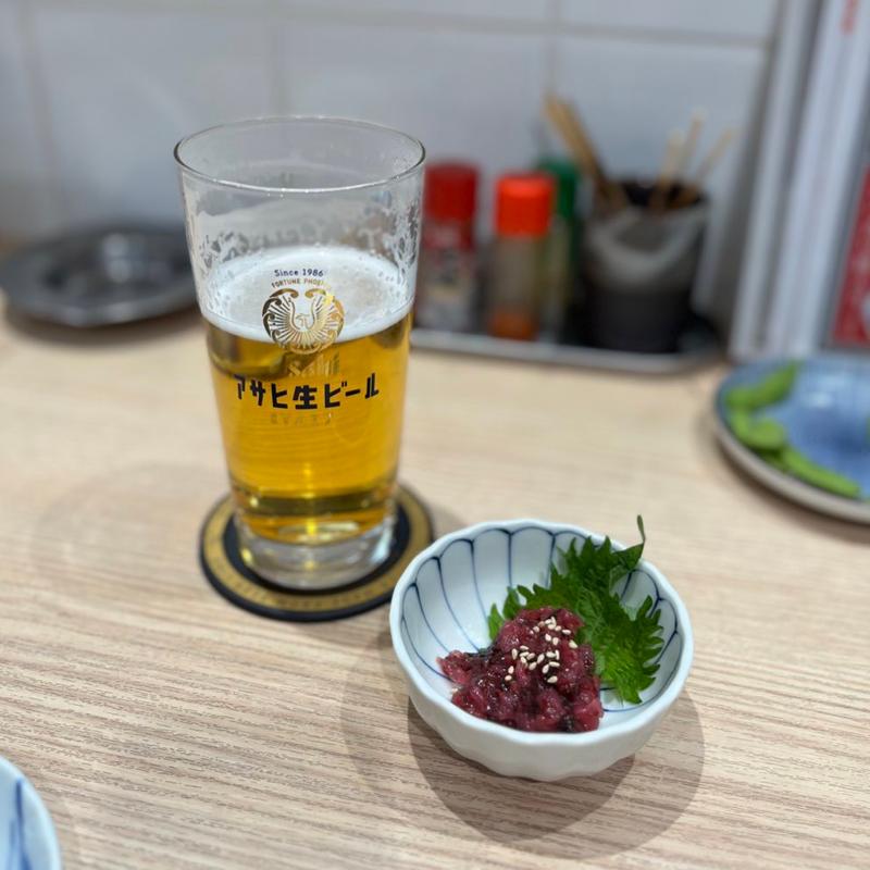 アサヒマルエフ(新橋もつやきスタンド青二才本店)