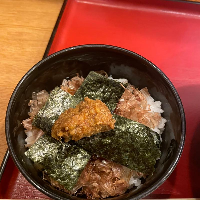 ミニ肉味噌海苔ごはん(武蔵野うどん 竹國 飯田橋店)