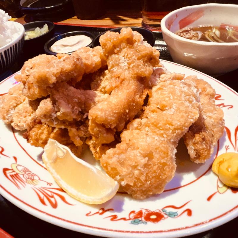 豚唐揚げ(中華定食)(大衆中華酒場 ひよこ飯店)