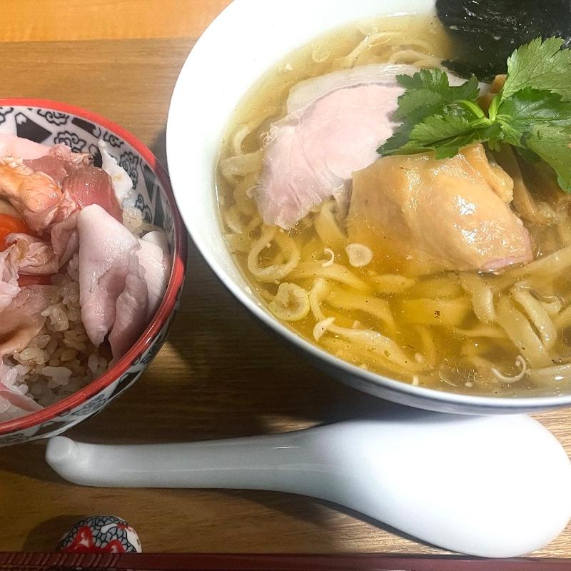 三位一体 焼きあごxにぼしx あさり ＋ チャーシュー入り玉子がけご飯トリュフ風味(らーめん亭 ひなり竜王)