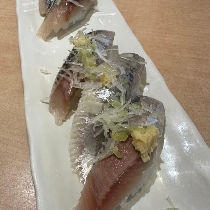 アジ、イワシにぎり(海鮮処寿し常 マーヴ妙典店)