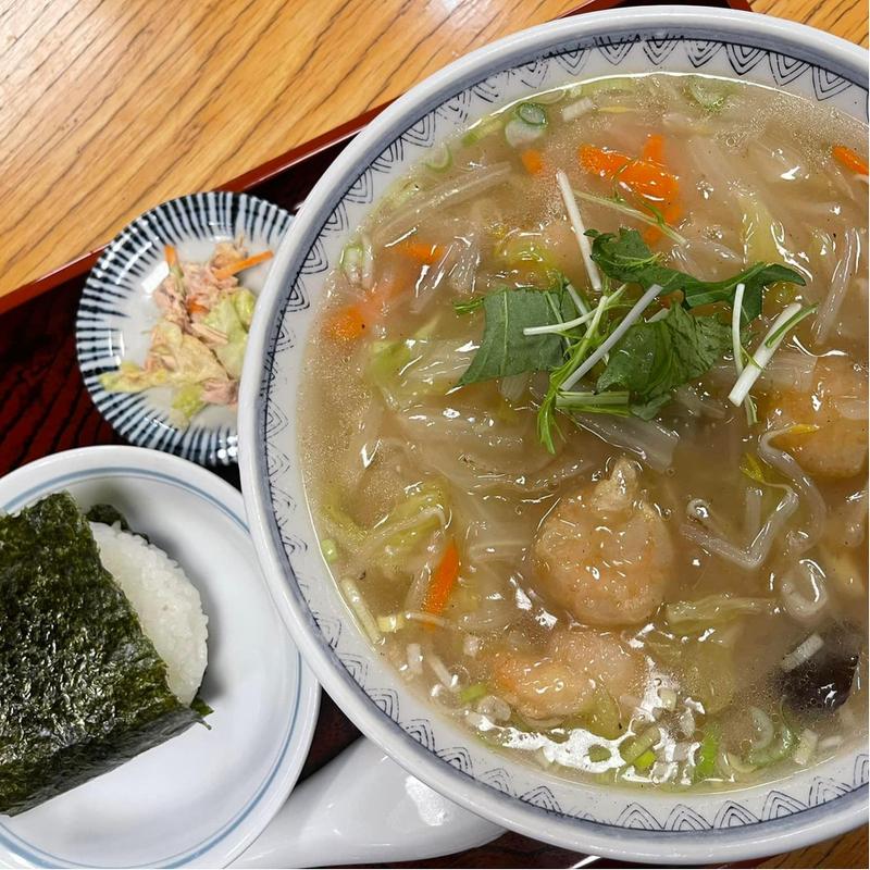 エビタンメンとおにぎりのセット(マルイチ神田軒 )