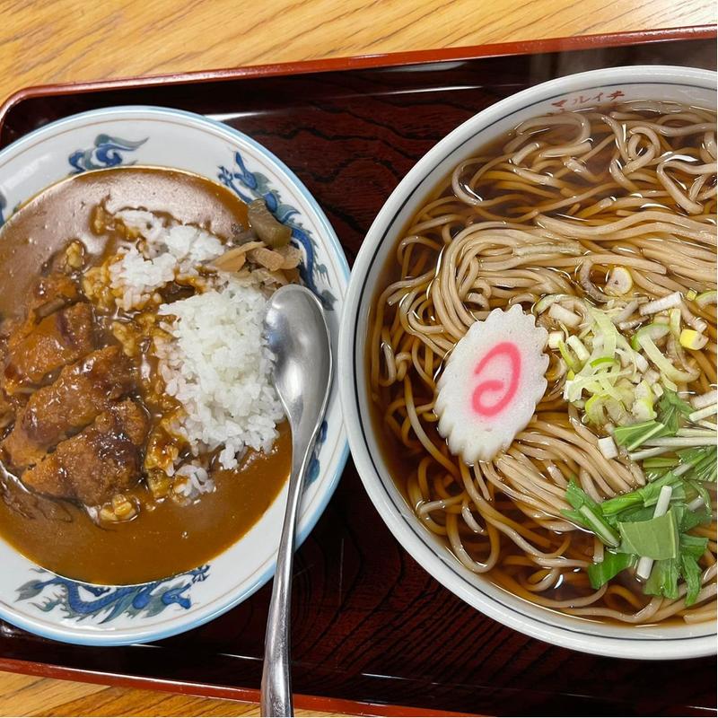 そばとチキンカツカレーのセット(マルイチ神田軒 )