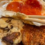チャーシューエッグ定食(ご飯大盛、目玉焼き＋毛沢東スパイス)