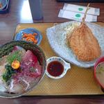よくばり定食　ミニ海鮮丼＆アジフライ(海道 )