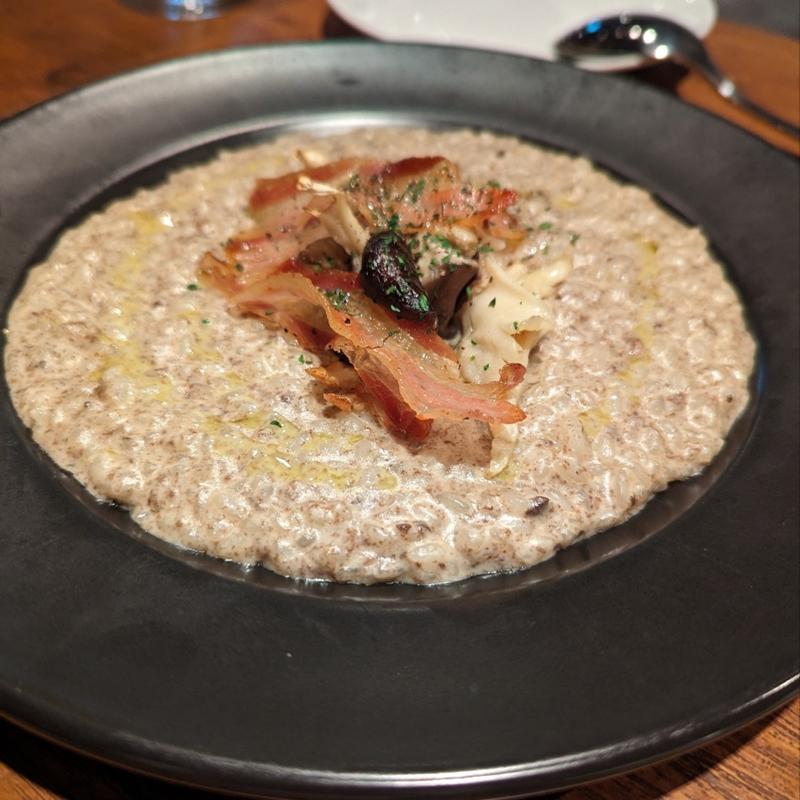 パンチェッタと4種のキノコのリゾット）(マルゴーグランデ （MARUGO GRANDE）)