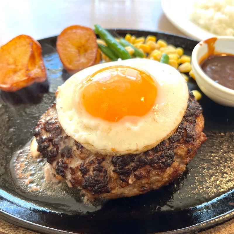目玉焼きハンバーグセット　300g(ステーキハウス松木 大宮本郷店)