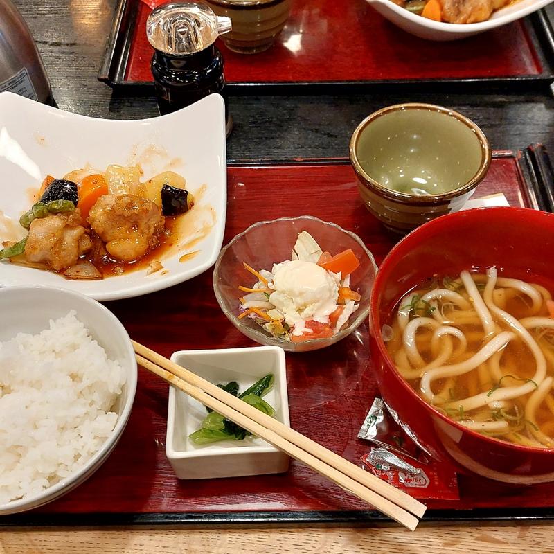鶏と野菜のあんかけセット(家族亭(茨木市)
)