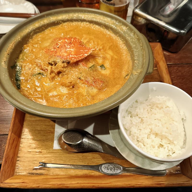 渡り蟹の鍋焼き味噌らーめん(新潟三宝亭 東京ラボ中目黒店)