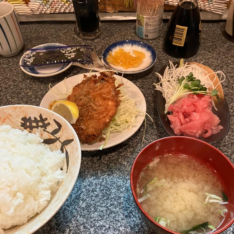 なかおちとアジフライ(なかおちの店 千代)