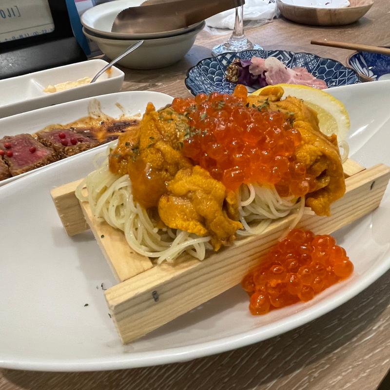 ウニとイクラの冷製パスタ(大衆酒場 フレンチマン 天王寺店)