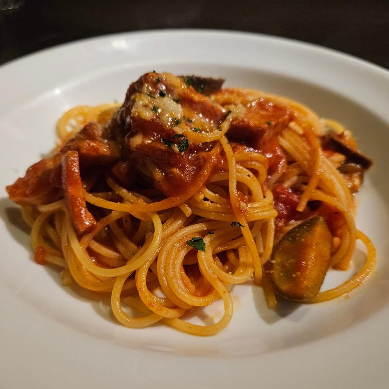 ベーコンとなすのトマトソース(ガレリア)