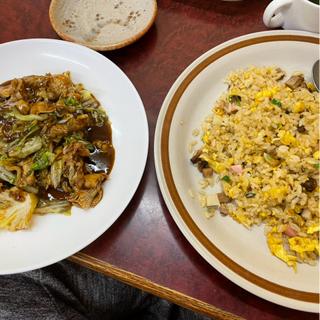 チャーハン&キャバ味噌炒め(平塚飯店)