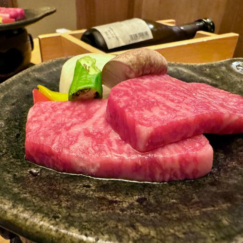 秋田錦牛の陶板焼き(花心亭　しらはま )