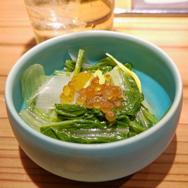 春野菜のお浸し いくらがけ(寿司トおでんにのや横浜店)