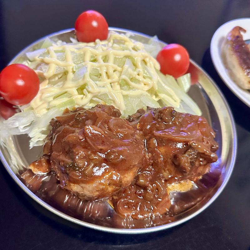 餅入り煮込みハンバーグ定食(ベルクス 東墨田店)