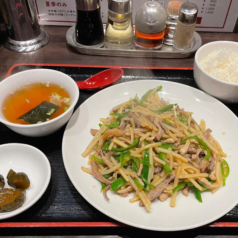 青椒肉絲定食(新華)