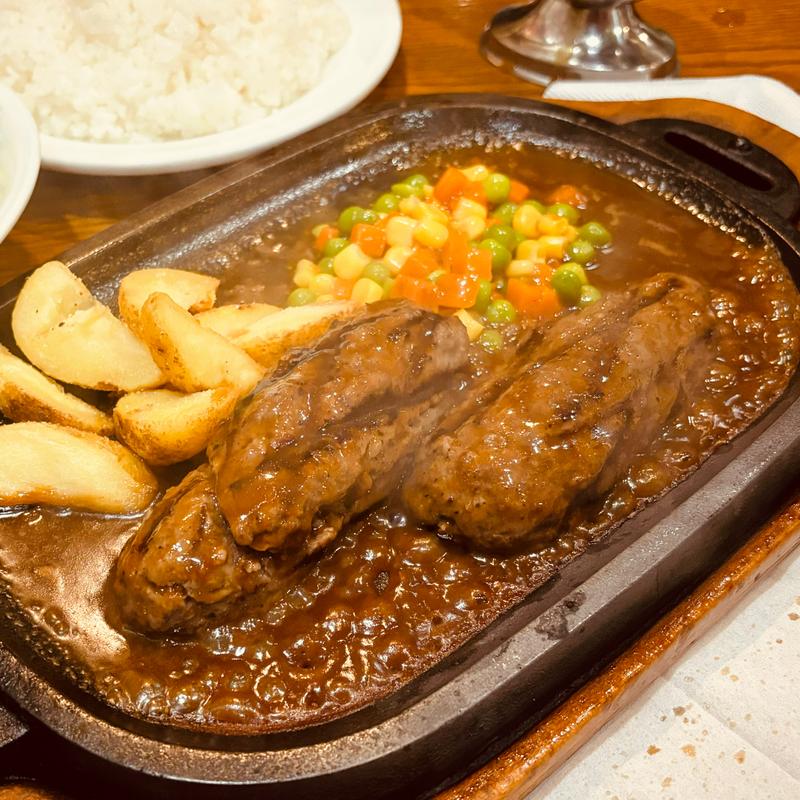 炭焼ハンバーグセット（200g）(アルカサール牧場 五反田店)