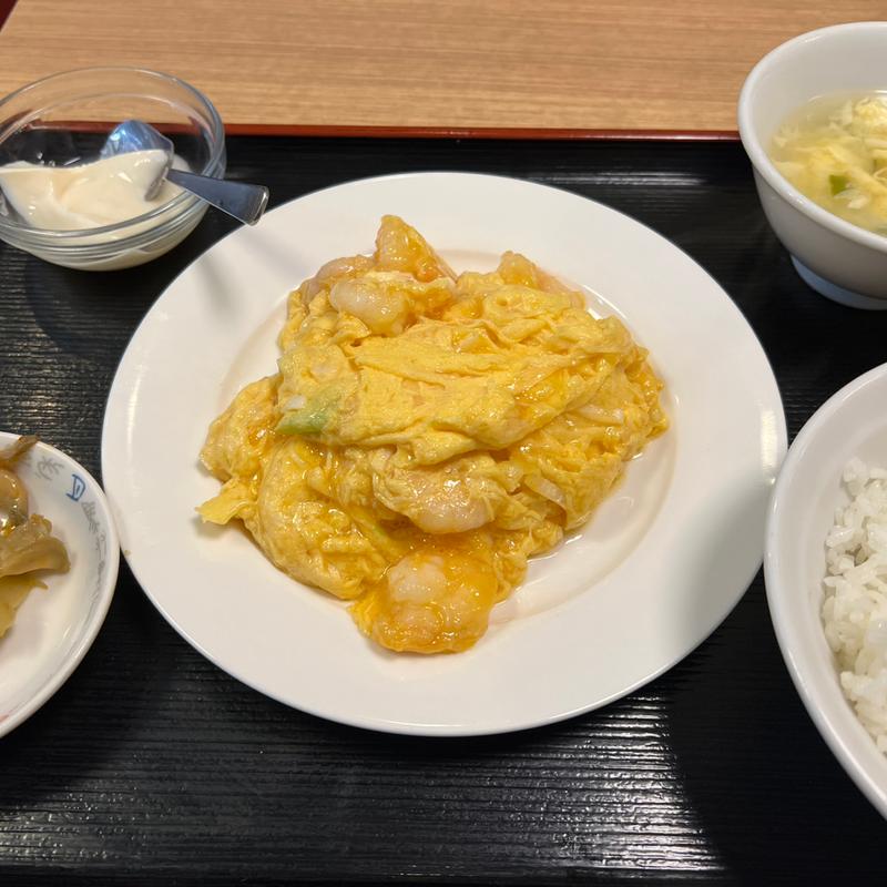 エビと玉子炒め定食(中国家庭料理 楽亭)